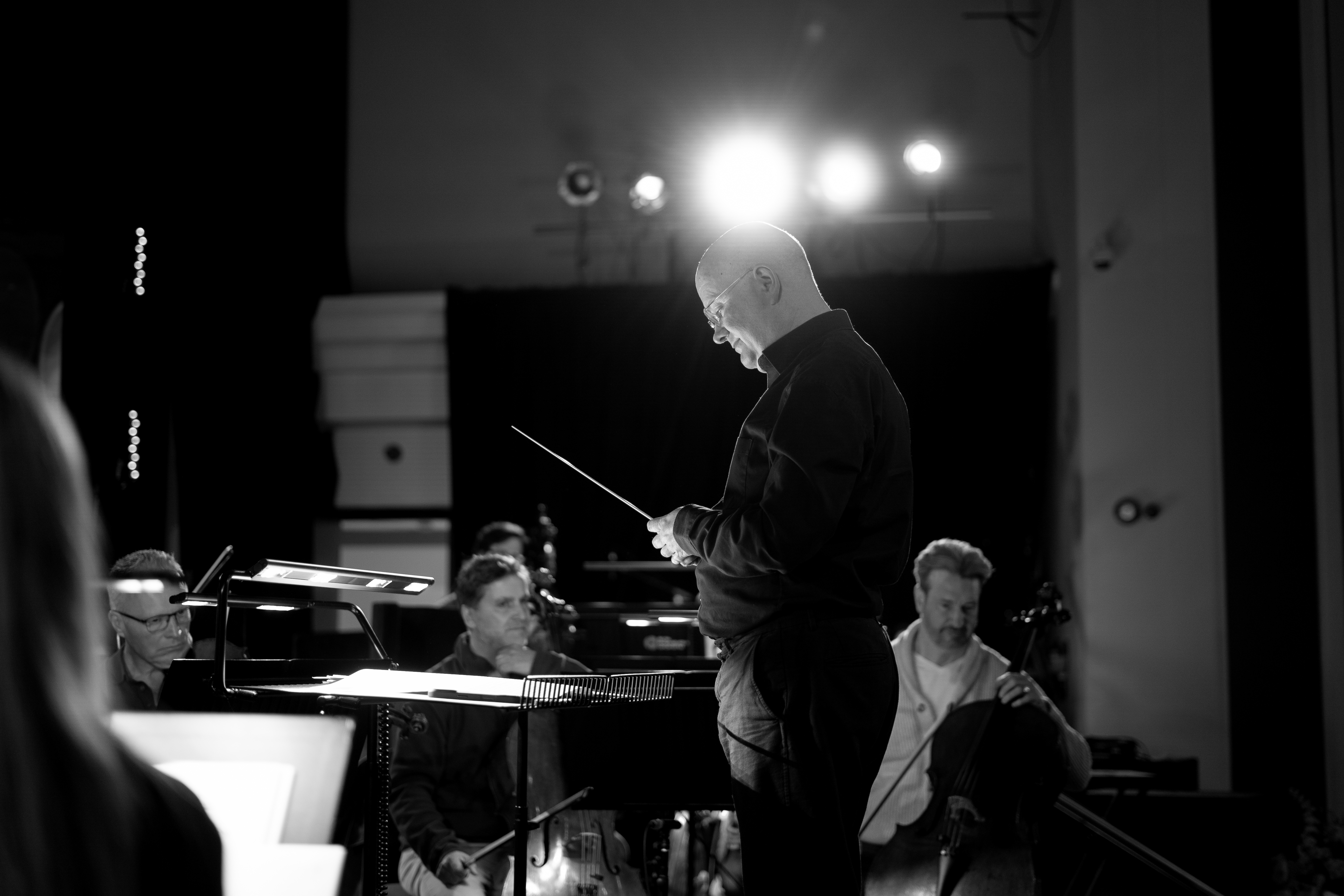 Conductor Ben Pope on stage with the RPO at the Gaumont State Cinema