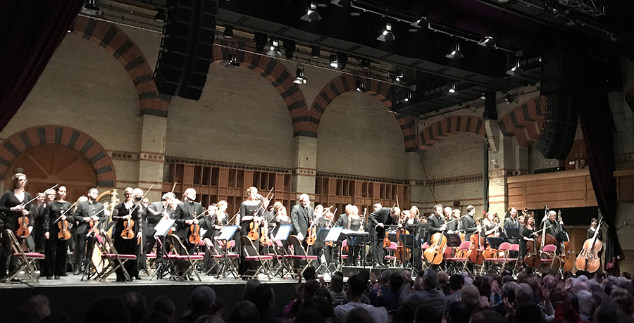 An image of the RPO on stage at the Cambridge Corn Exchange