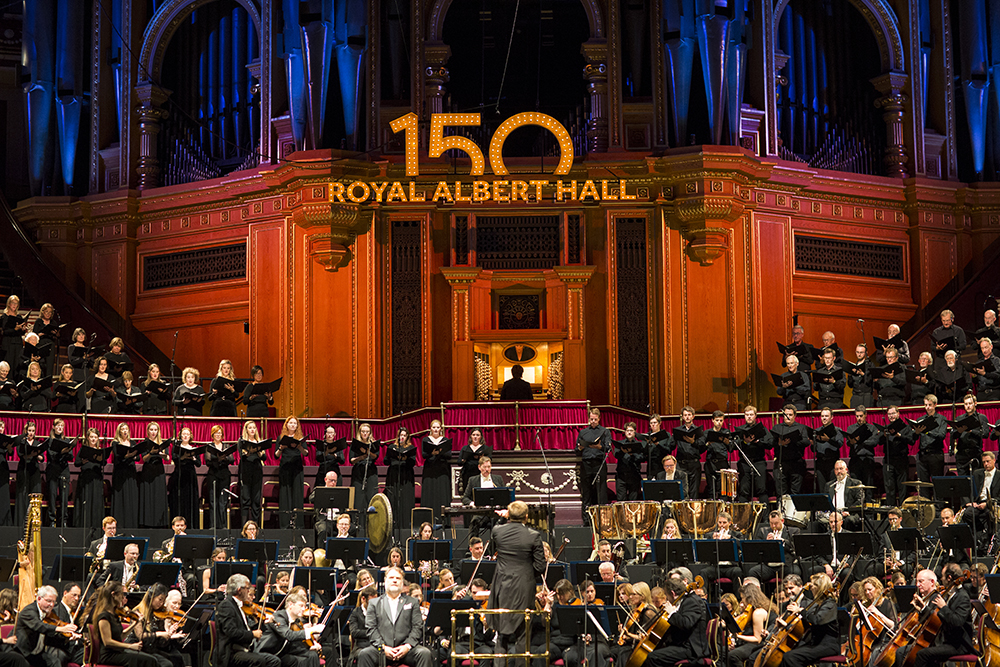 An image of the RPO on stage at the Royal Albert Hall. Credit: Ben Wright