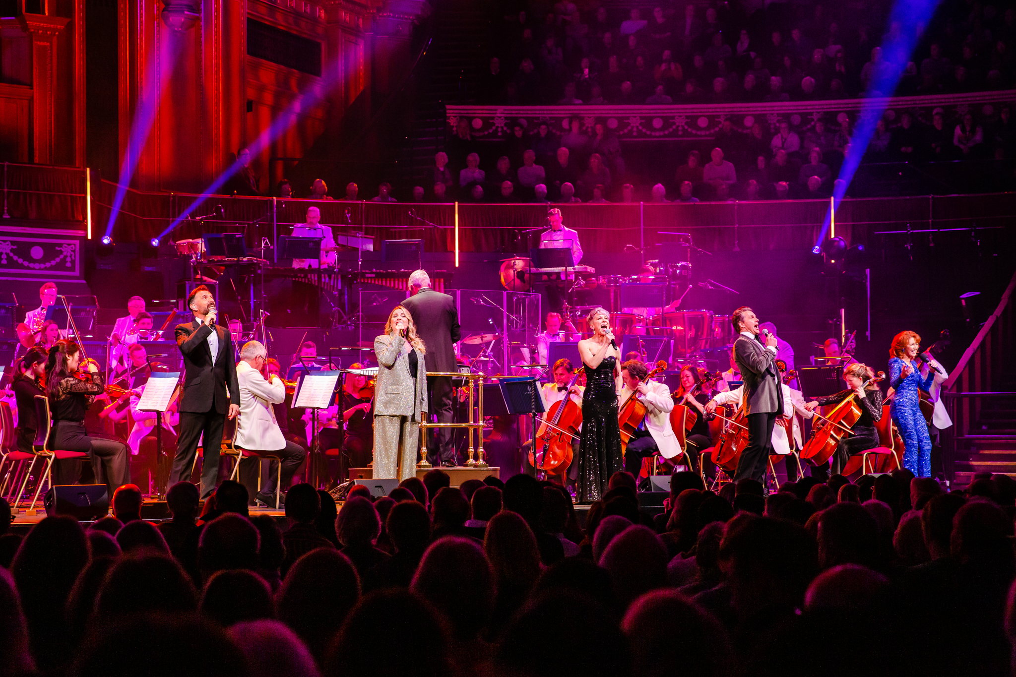 Bonnie Langford and other singers on stage with the Orchestra at the Royal Albert Hall