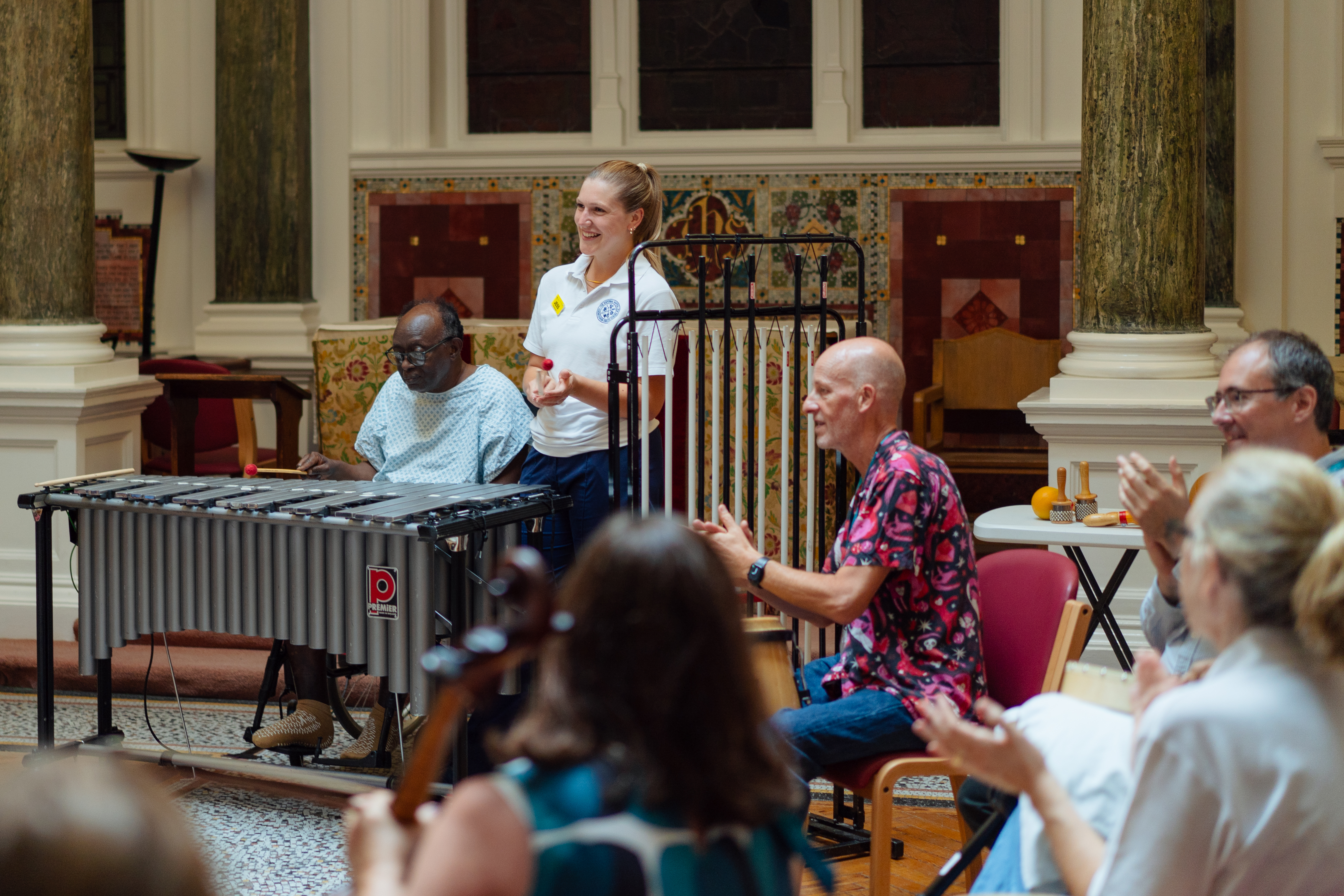 Final performance, shows group clapping