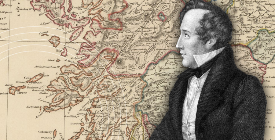 Mendelssohn imposed on a map of Scotland from the 1820s