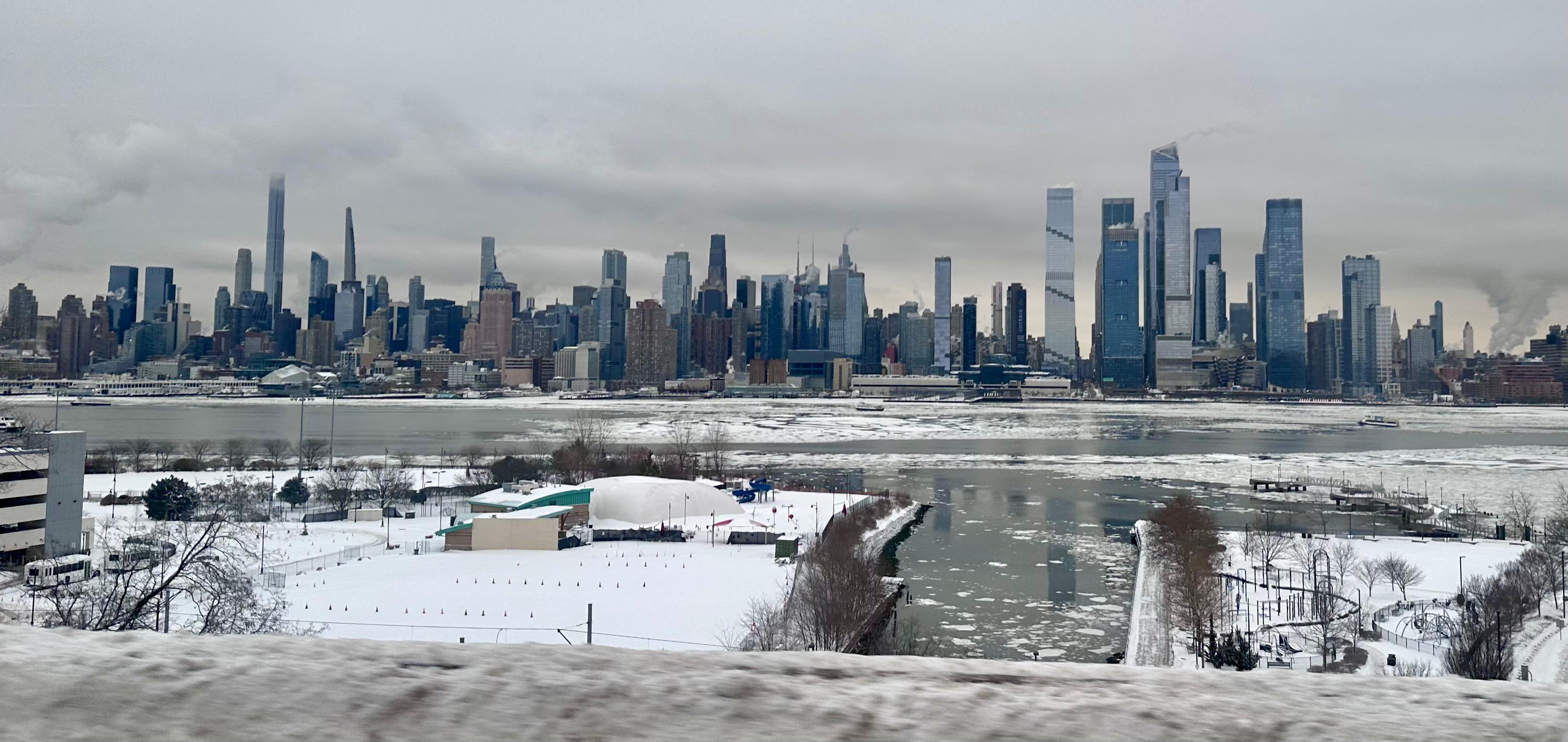 Snowy New York skyline