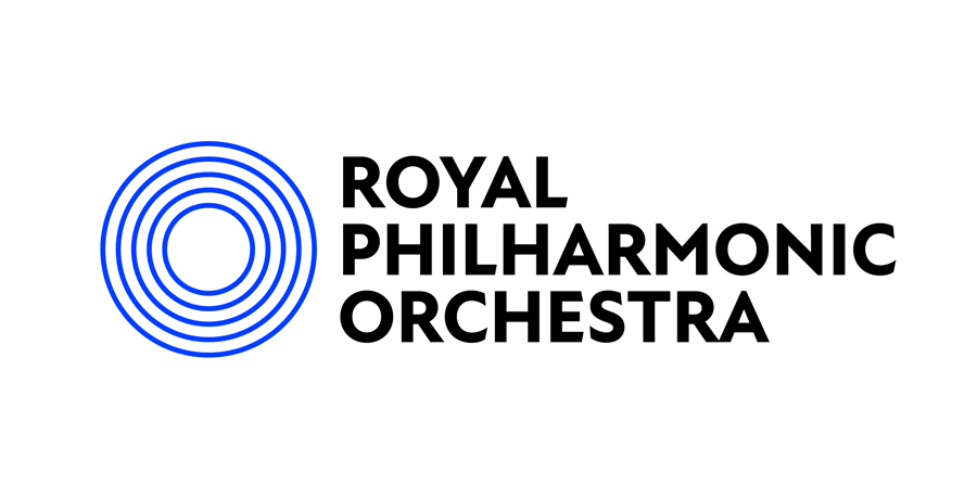 The Royal Philharmonic Orchestra's new logo - which features a blue circle with 5 lines and 'Royal Philharmonic Orchestra in a bold font to the right of circle icon'