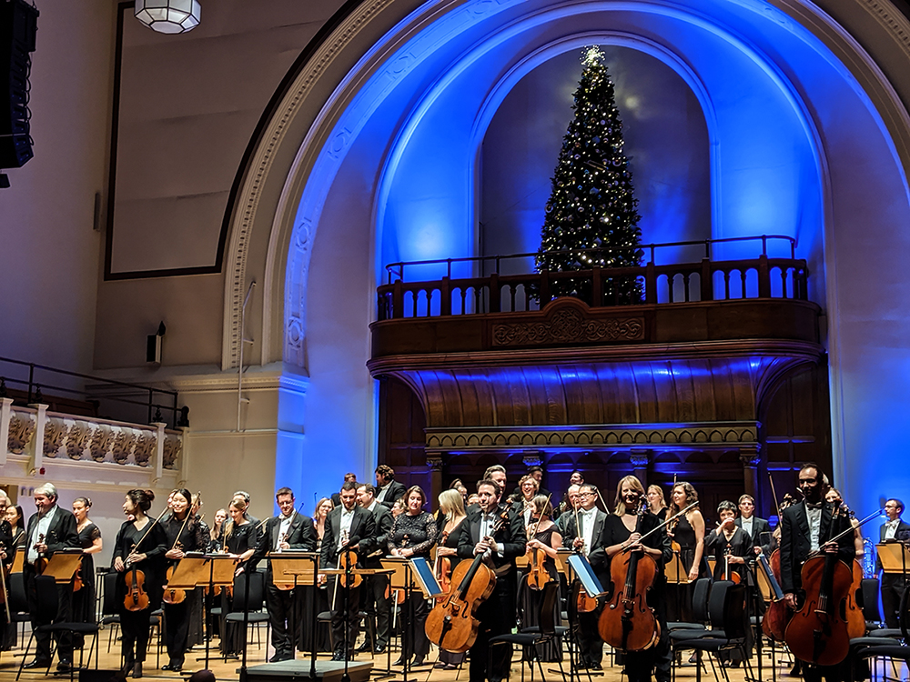 An image of the RPO at Cadogan Hall at Christmas time