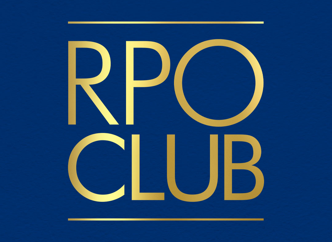 An artwork image which says 'RPO Club' in gold on a blue background