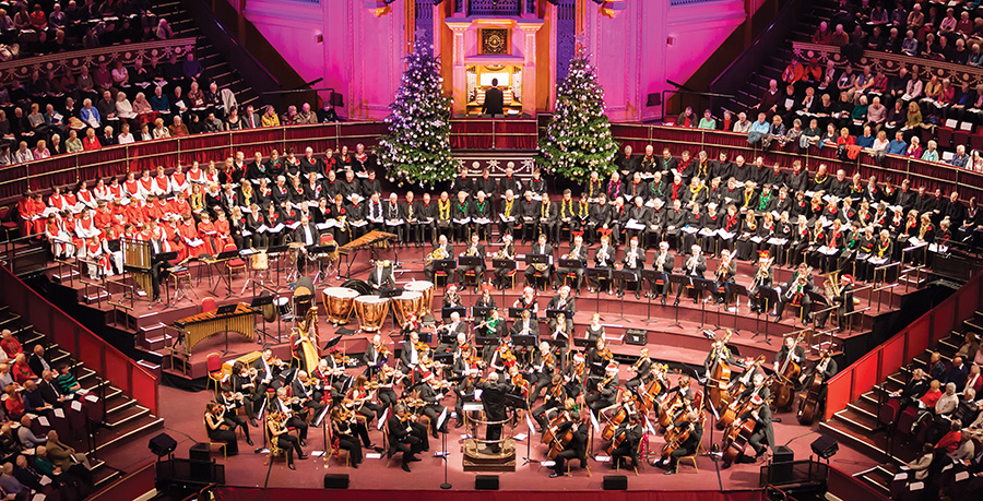 An image of the Royal Albert Hall at Christmas