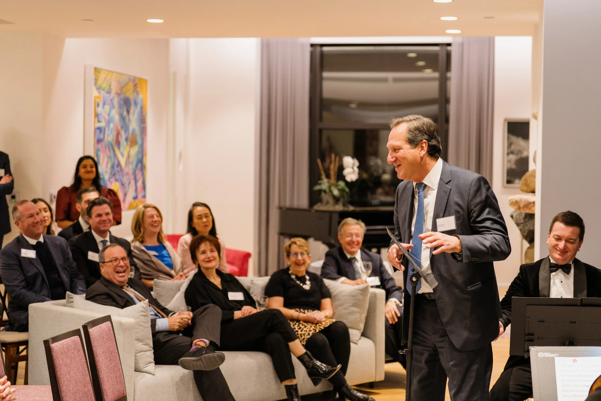 AFRPO president Barry Bloom speaking at an event at the British Consulate in New York.