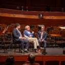John Rutter speaking at an RPO concert in Orlando