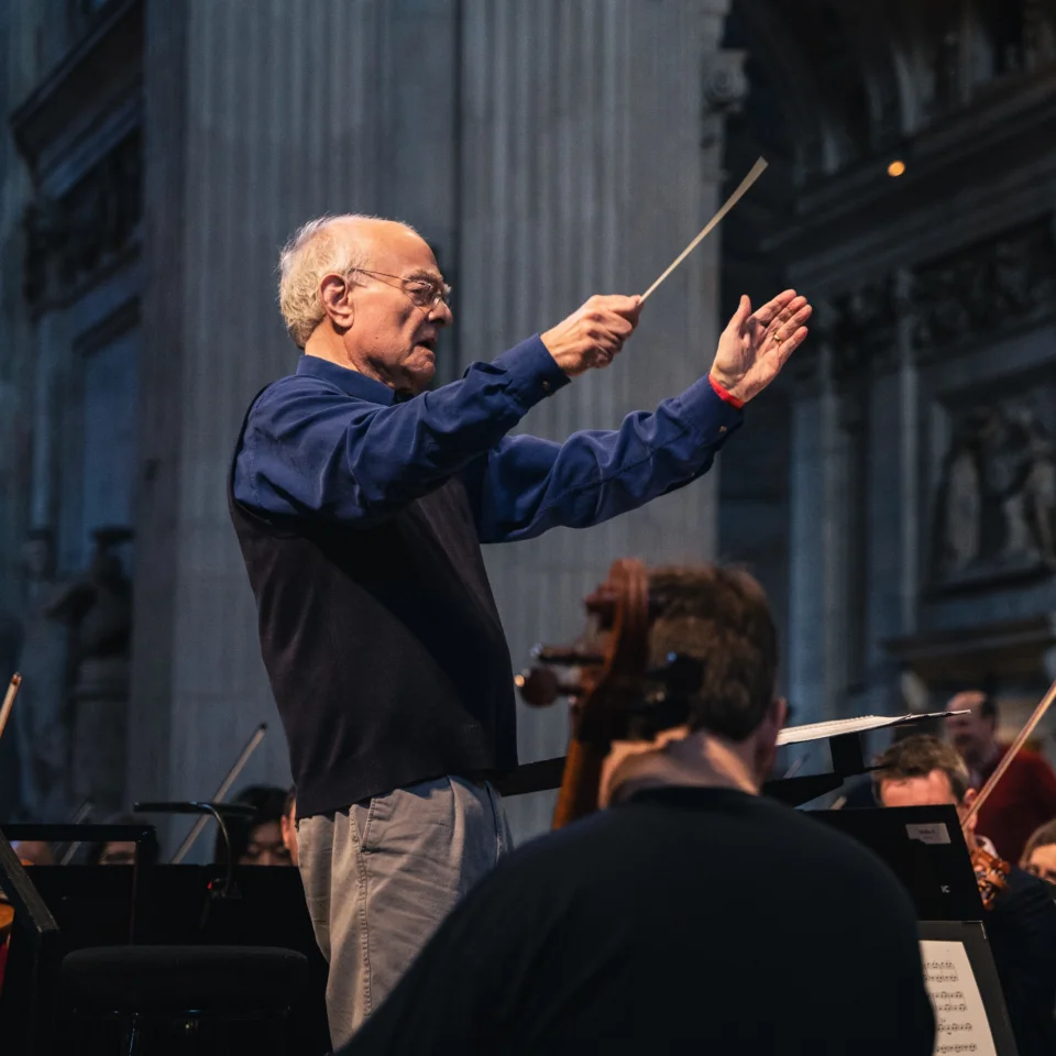 Sir John Rutter conducting the Orchestra