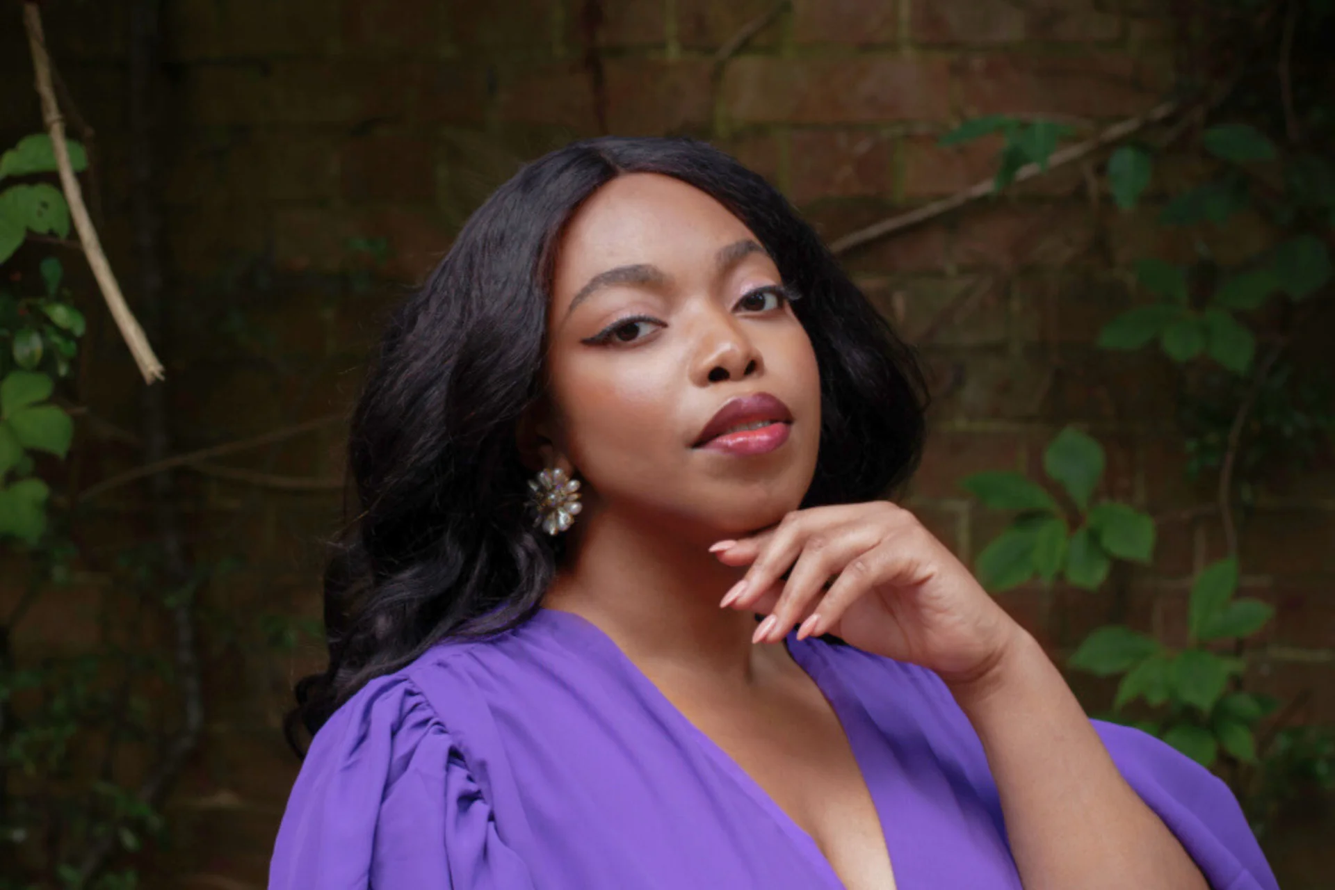 Soprano Francesca Chiejina in a purple dress
