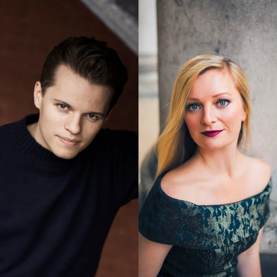 Adam Hickox and Lucy Crowe.