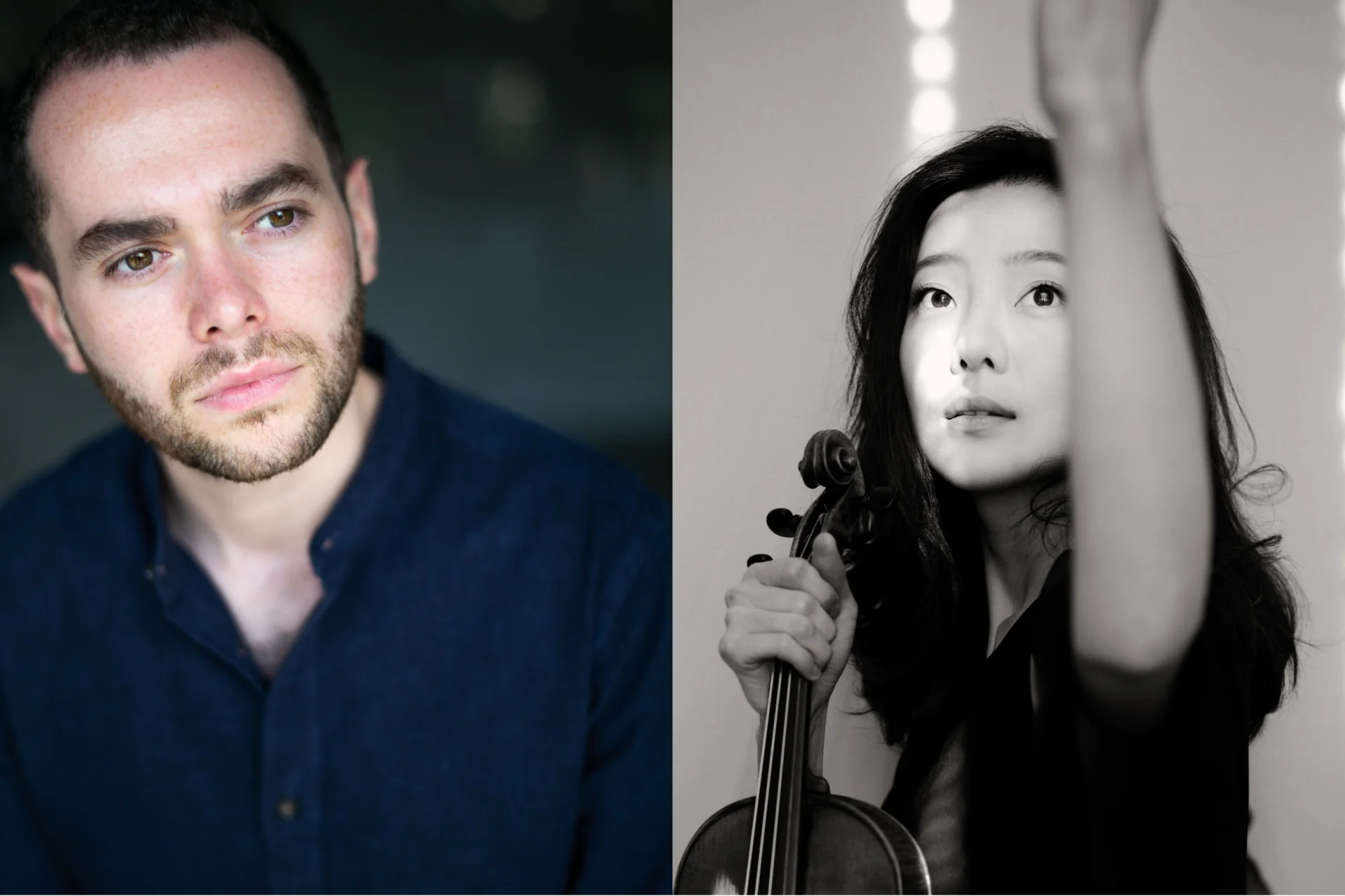 Conductor Ben Glassberg and Violinist Clara Jumi Kang.