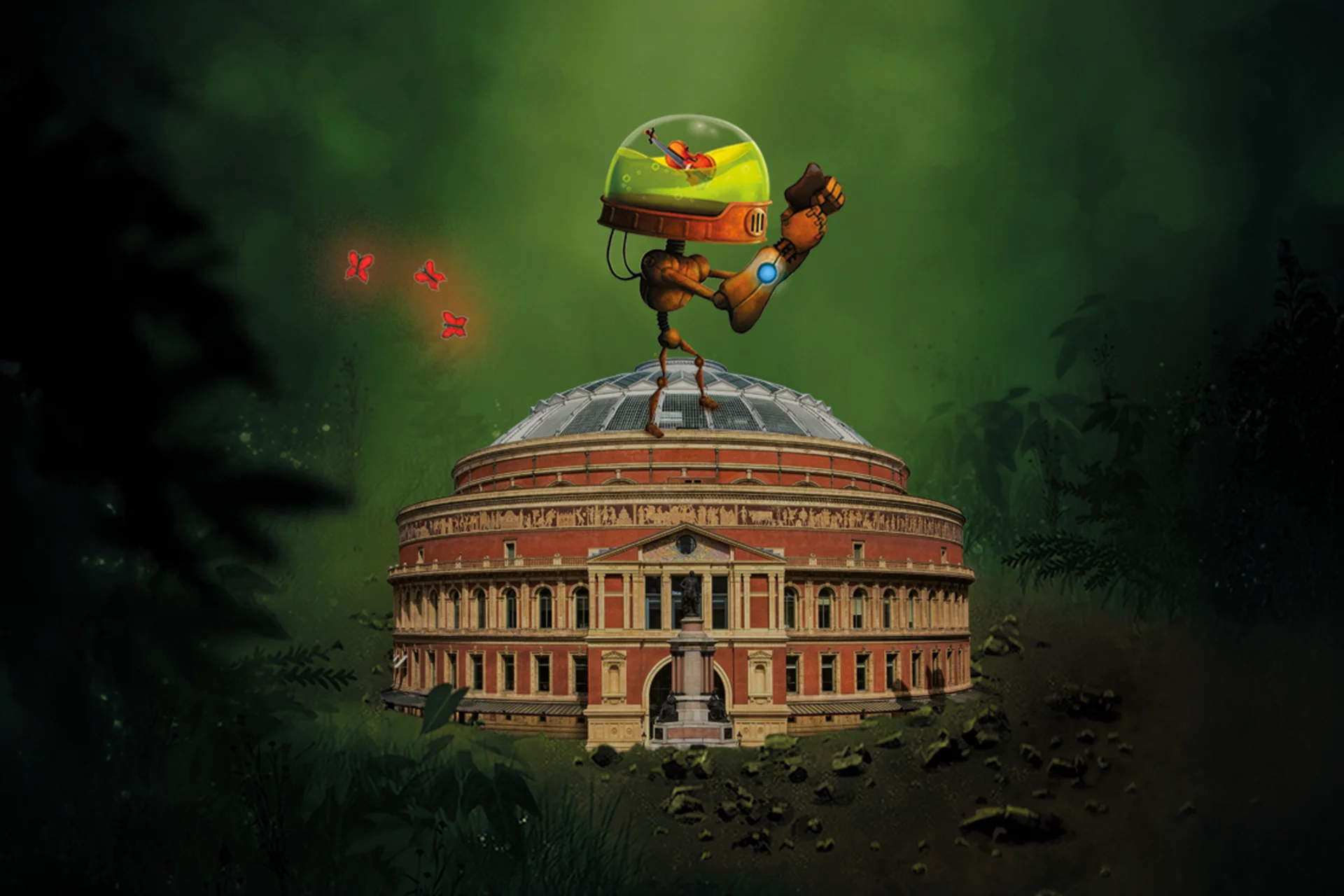 An image of the Royal Albert Hall with the Game ON! icon on top.