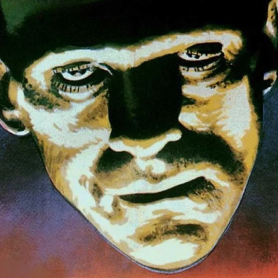 Frankenstein's face from the classic movie poster