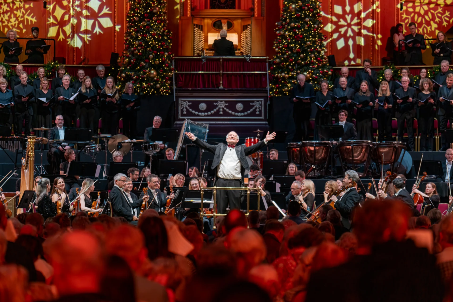 Sir John Rutter conducting his Christmas Celebration at the Royal Albert Hall