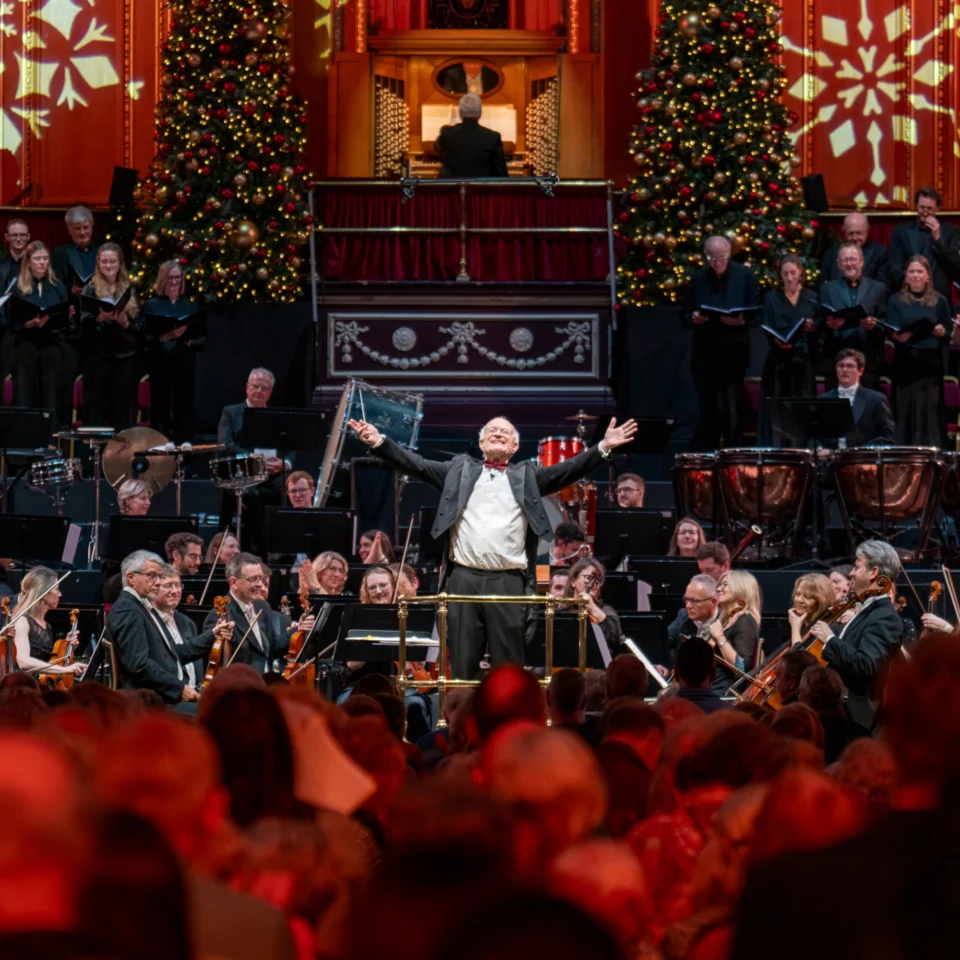 Sir John Rutter conducting his Christmas Celebration at the Royal Albert Hall