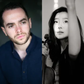 Conductor Ben Glassberg and Violinist Clara-Jumi Kang.