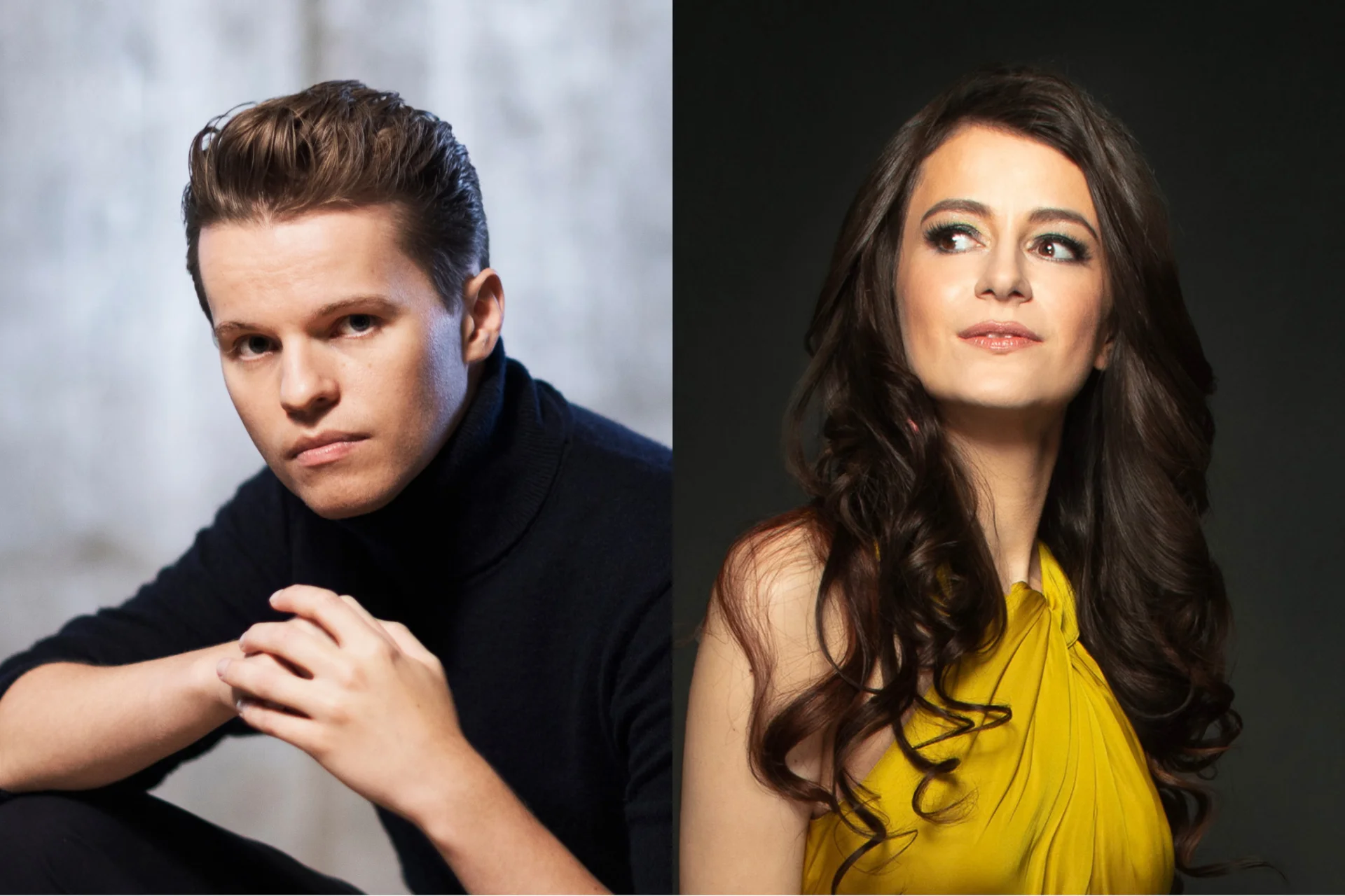 Conductor Adam Hickox and Violinist Liya Petrova.
