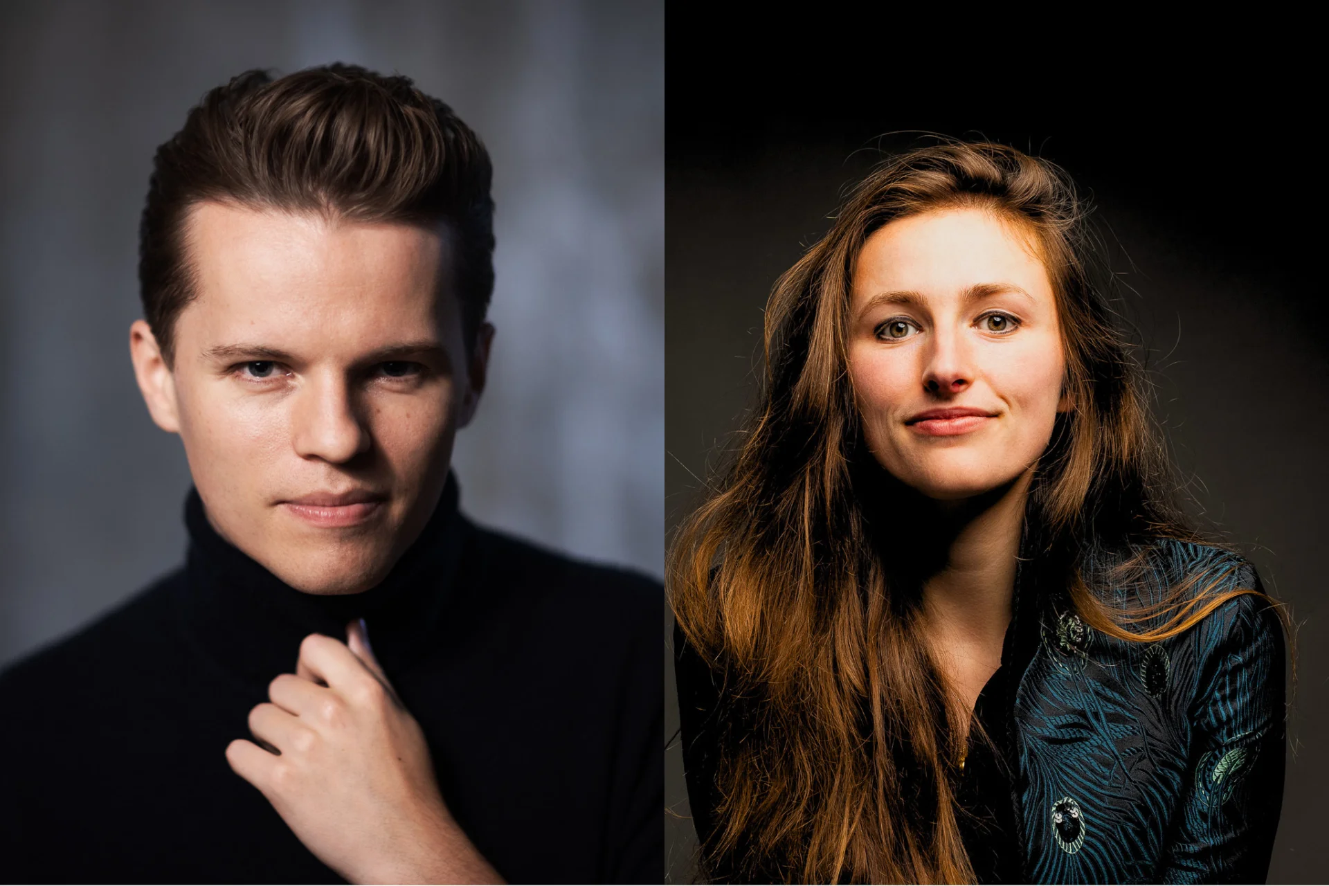 Conductor Adam Hickox and Presenter Leah Broad.