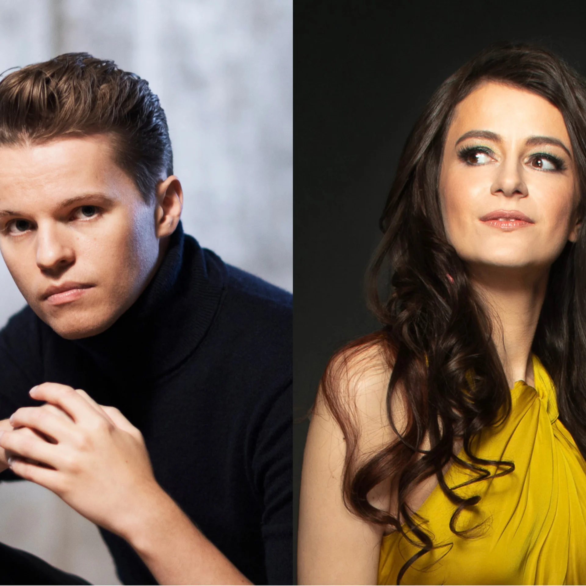 Conductor Adam Hickox and Violinist Liya Petrova.