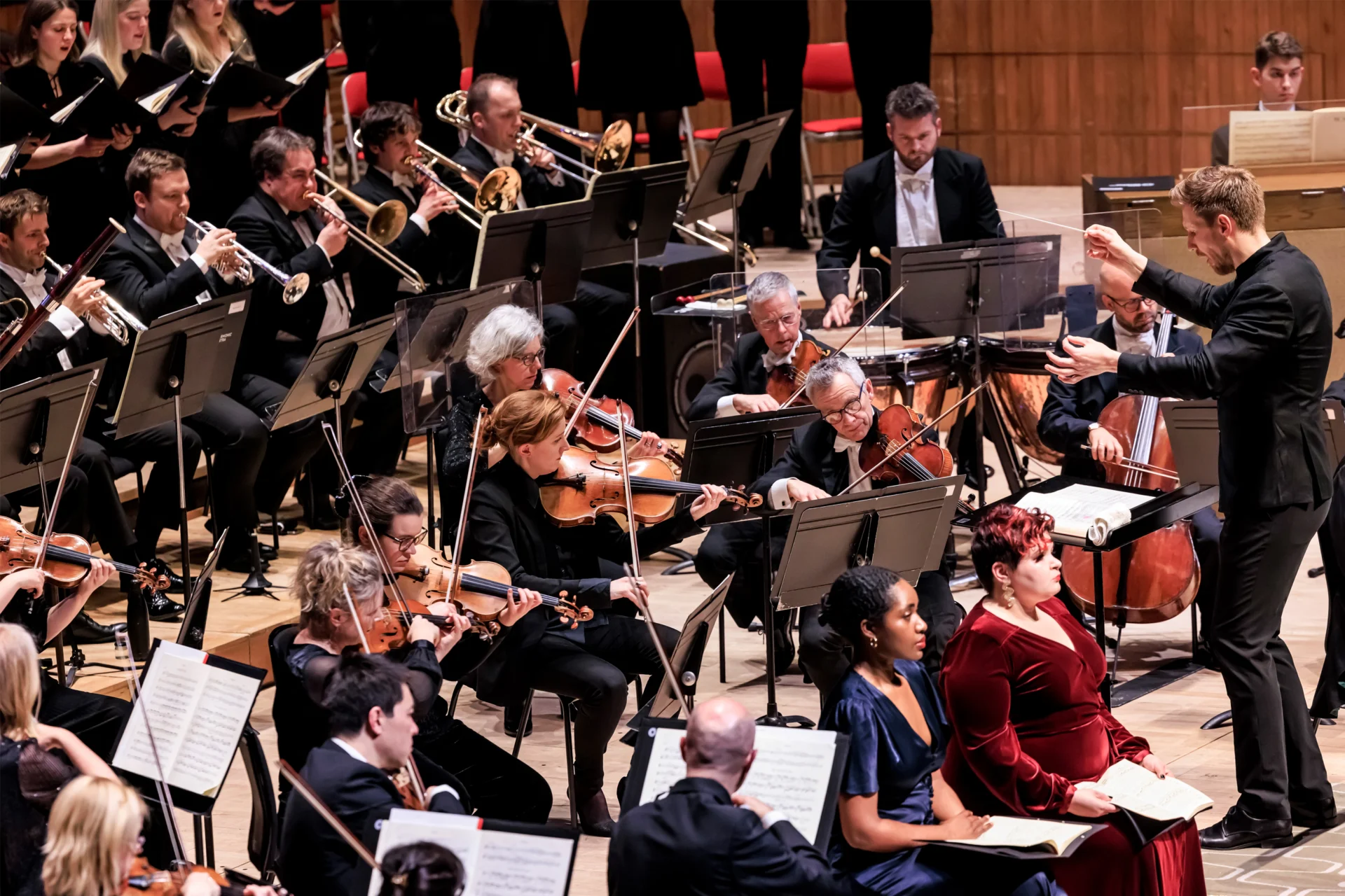 The Royal Philharmonic Concert Orchestra, a choir and soloists performing at the Royal Festival Hall