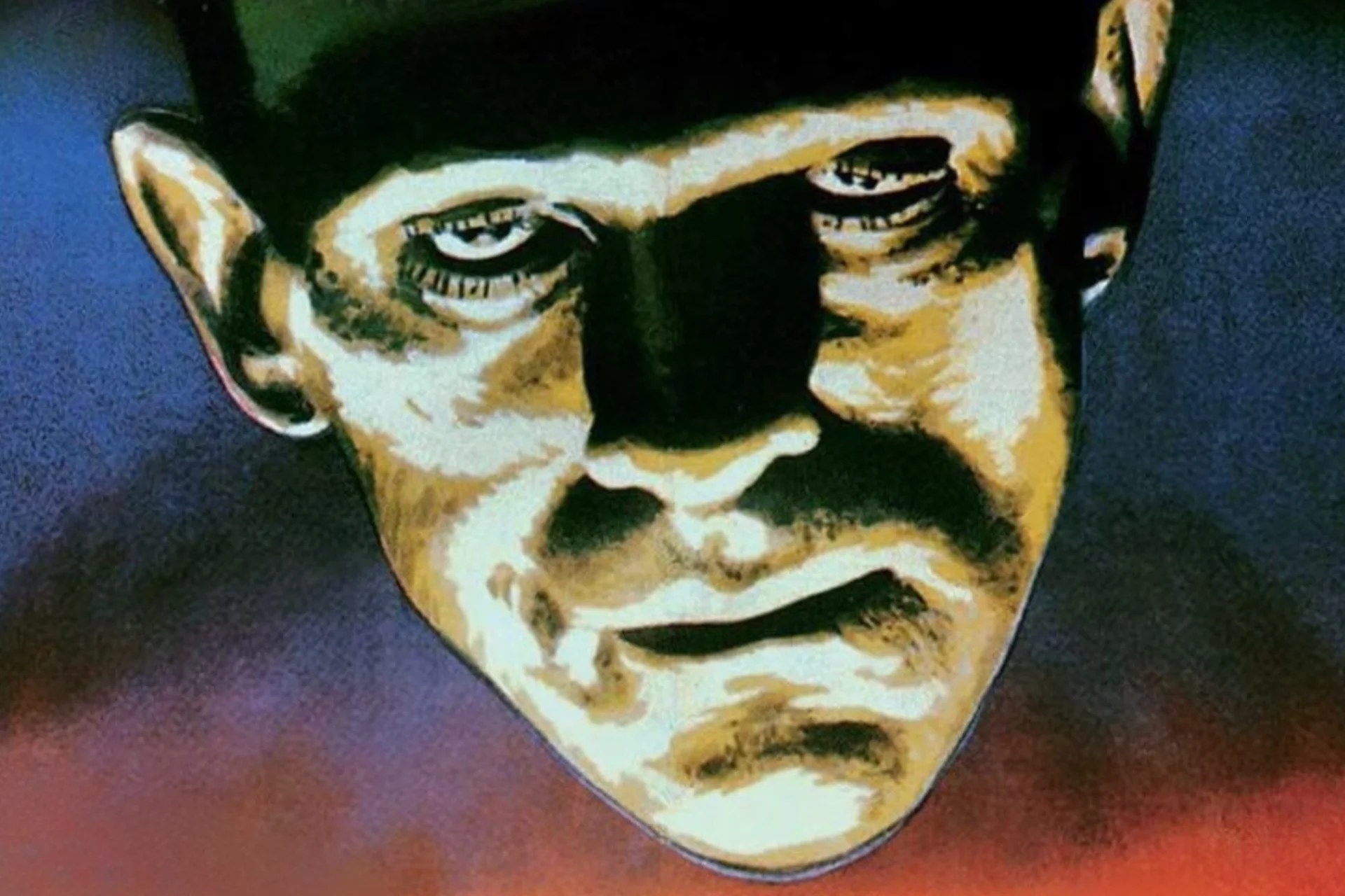 Frankenstein's face from the classic movie poster