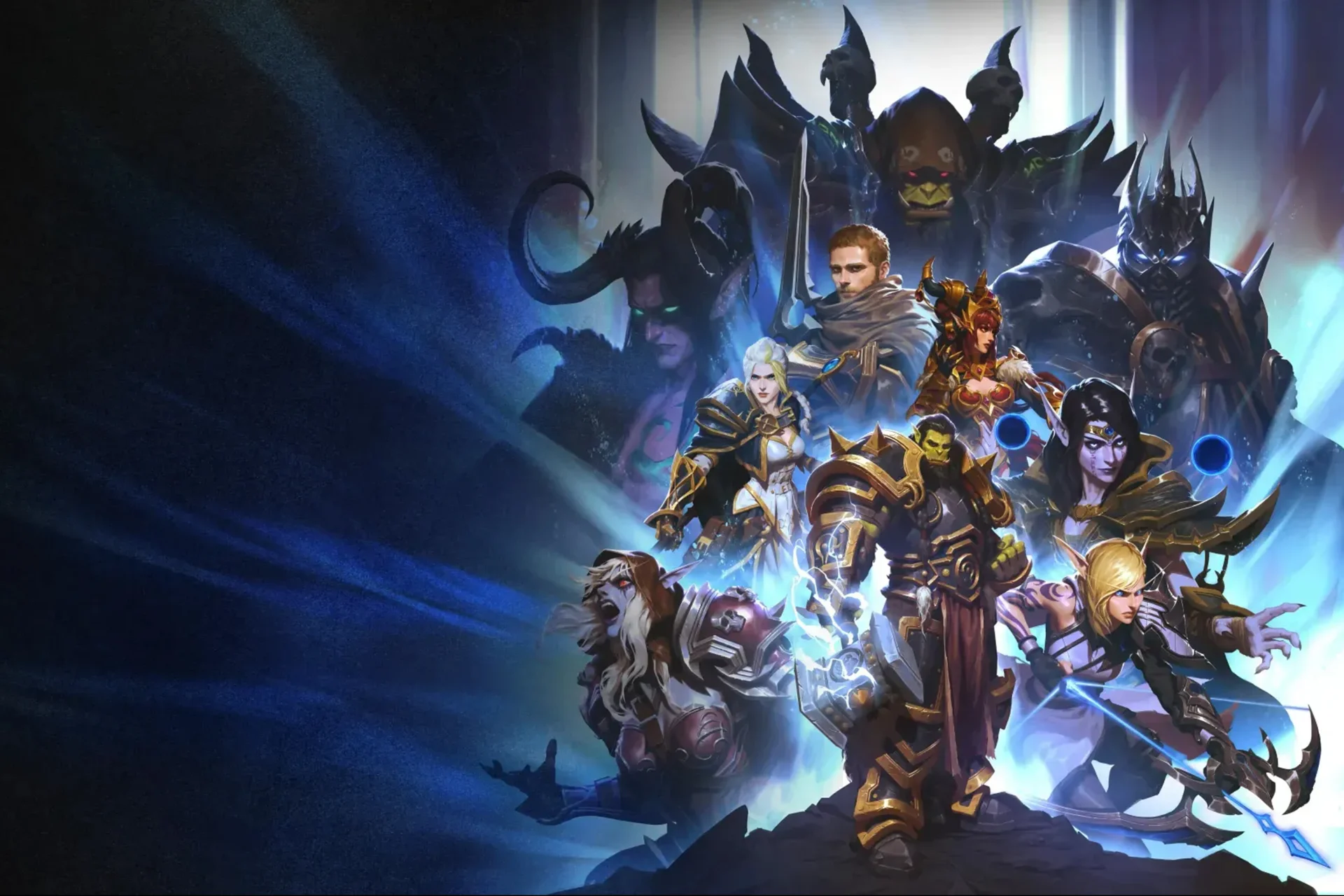 World of Warcraft characters posing in a dramatic way