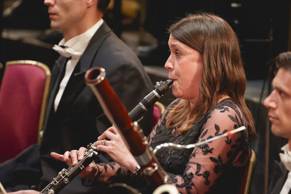 Katherine Lacy playing clarinet