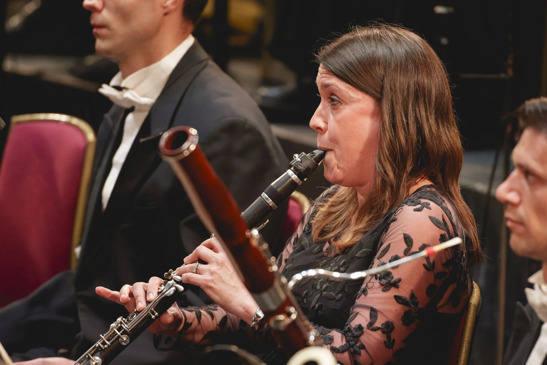 Katherine Lacy playing clarinet