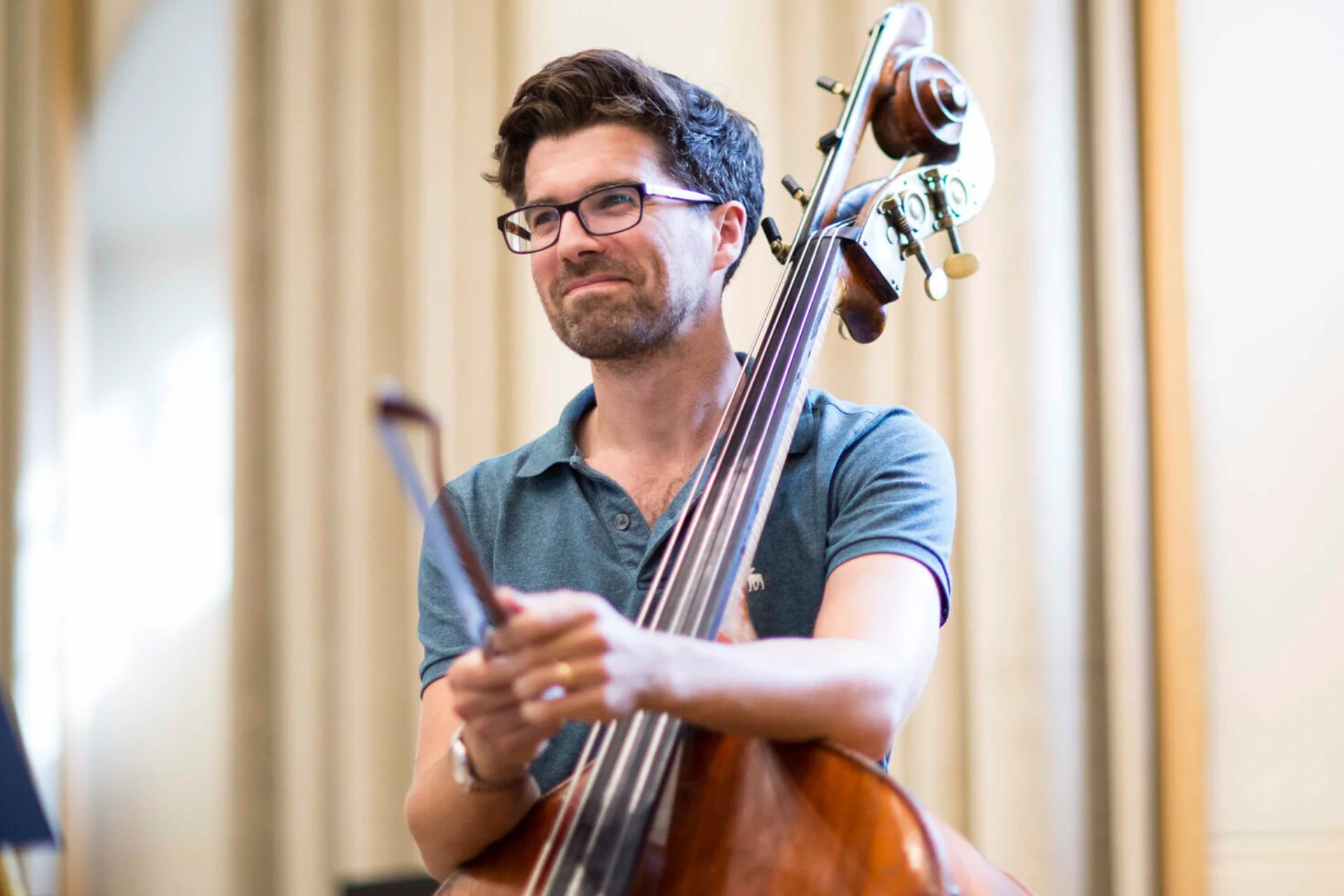 Ben Wolstenholme with double bass