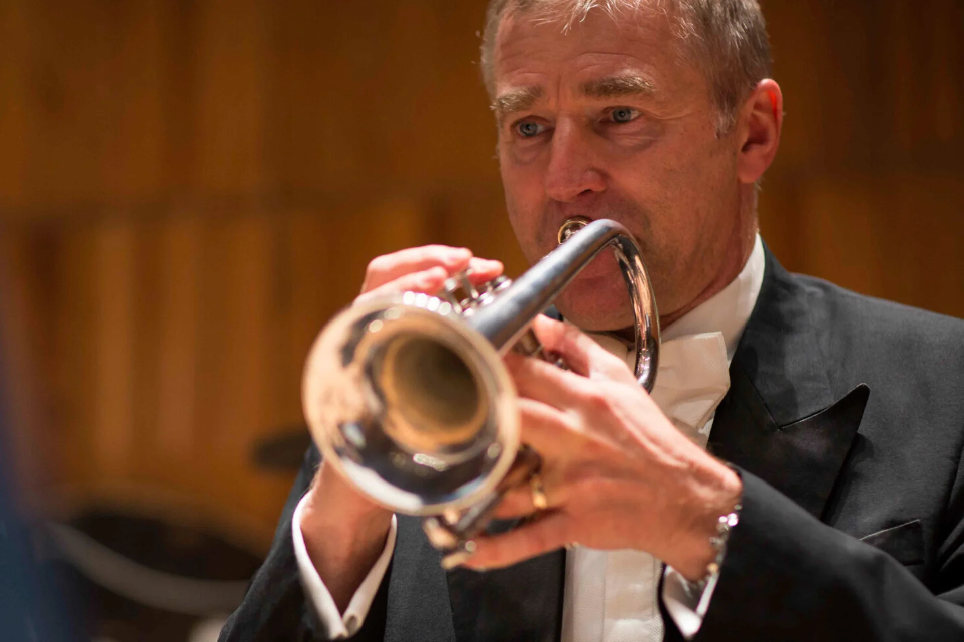 Mike Allen playing trumpet