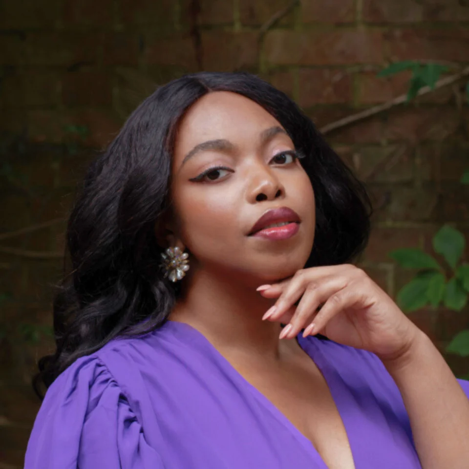 Soprano Francesca Chiejina in a purple dress