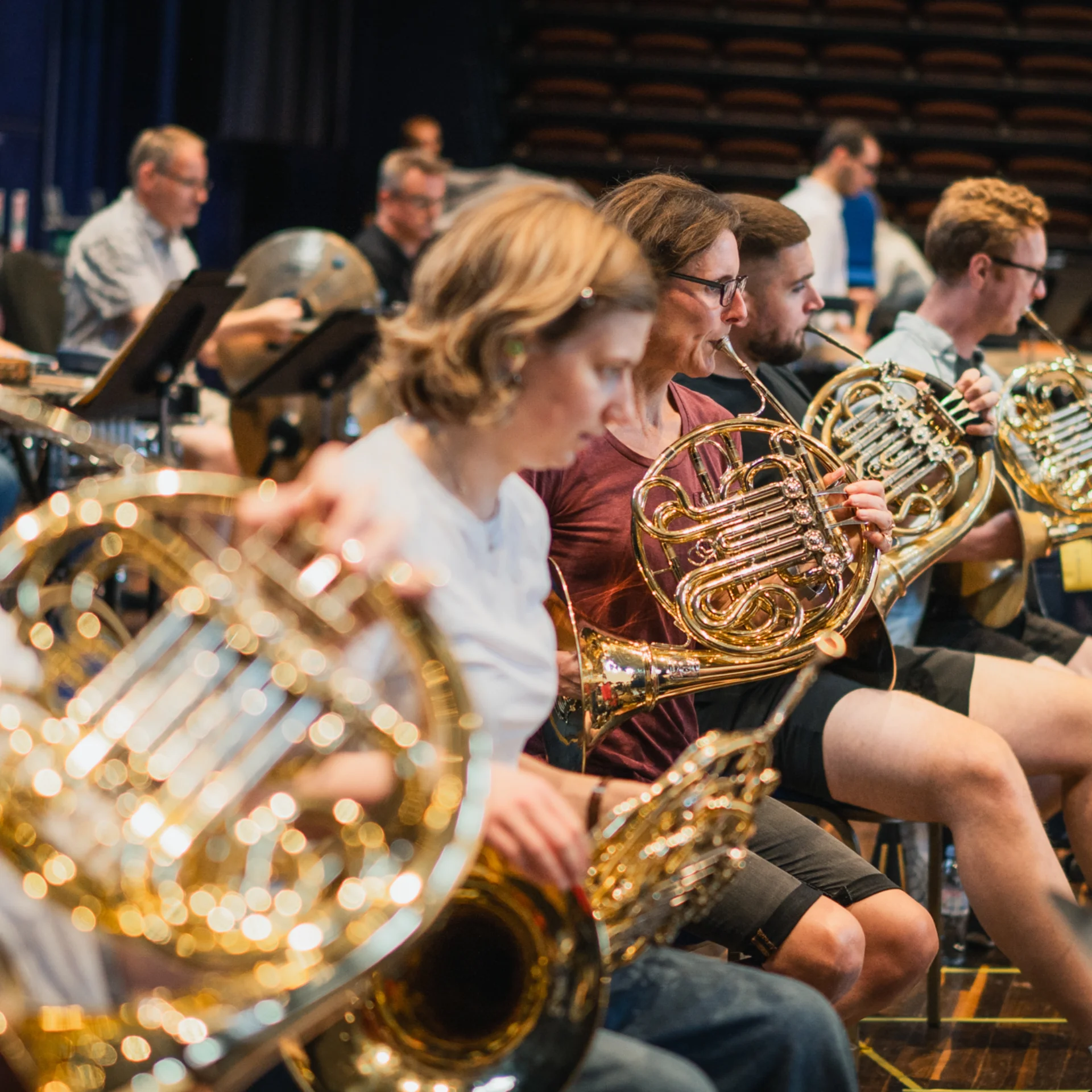 RPO Horn players rehearsing