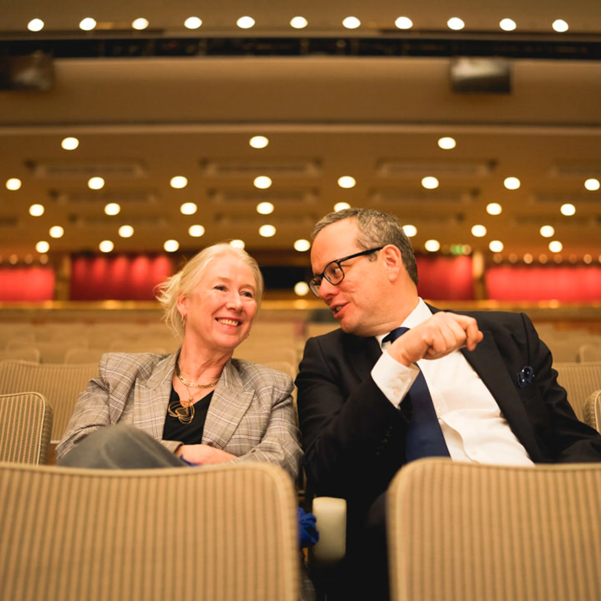 Katy Emck and Michael Hayman at a rehearsal at Southbank Centre