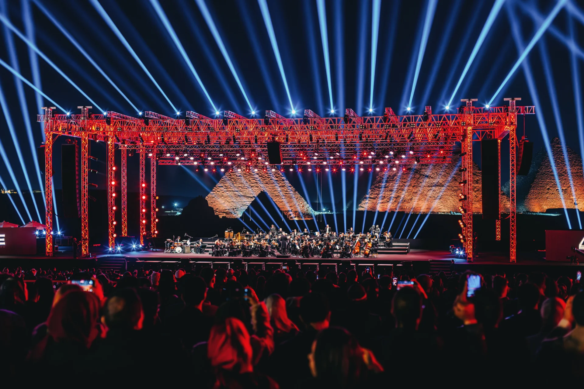 RPCO at The Pyramids Echo Festival Egypt 2025 outdoor stage with lights