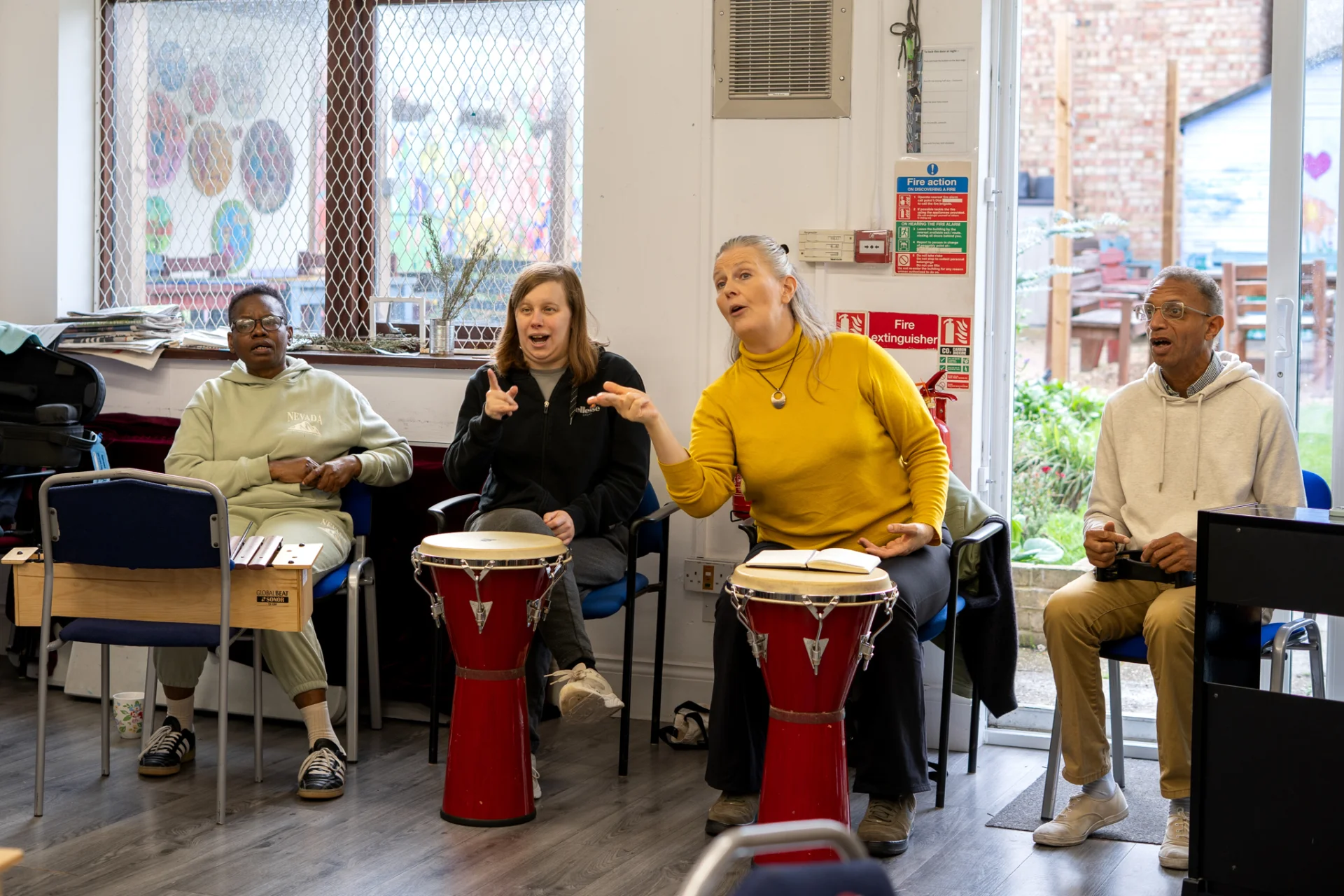 Sound Sanctuary participants singing together at Brent Mencap.