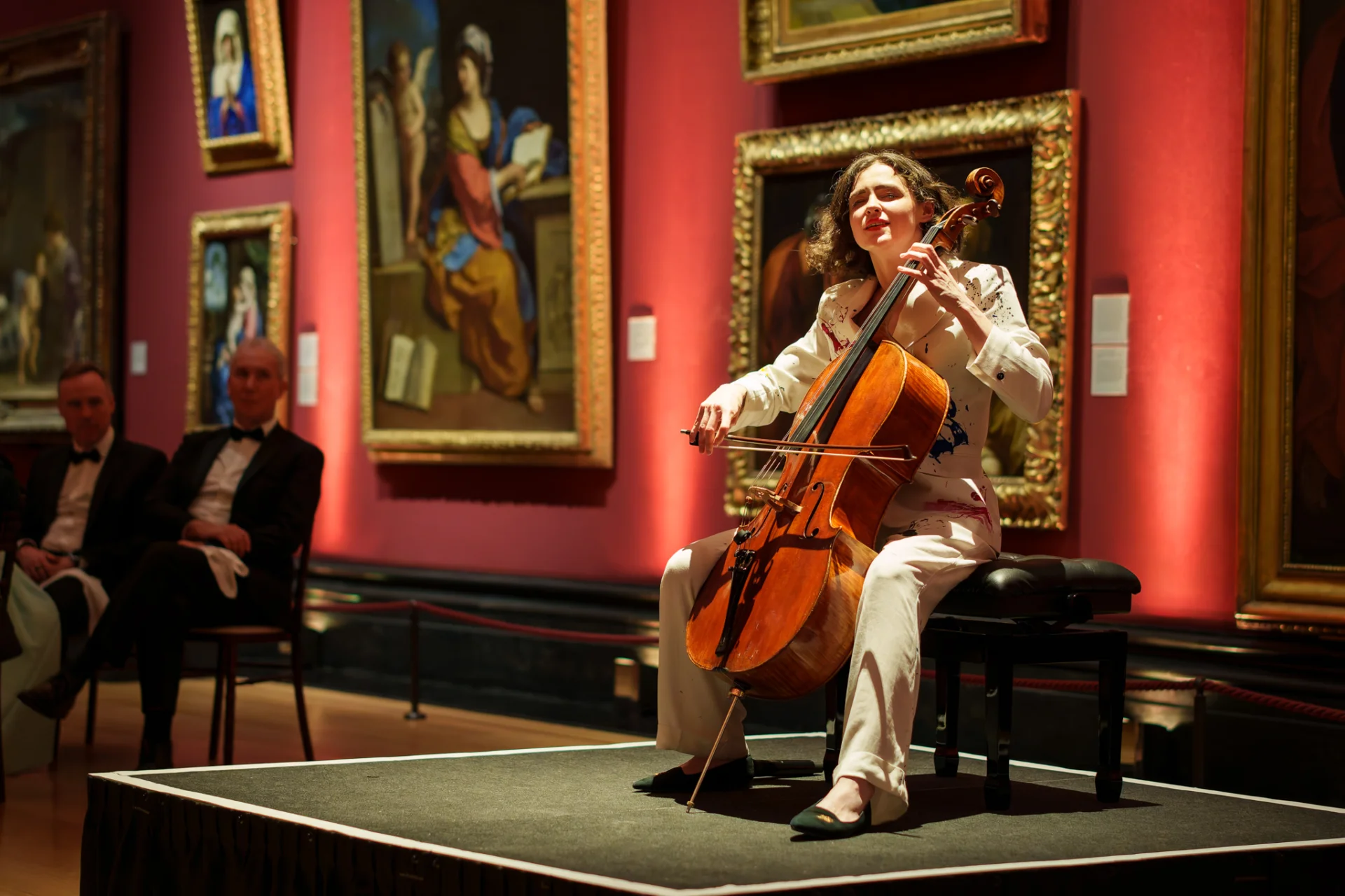 Cello soloist performing at the RPO's Gala Evening in the National Gallery