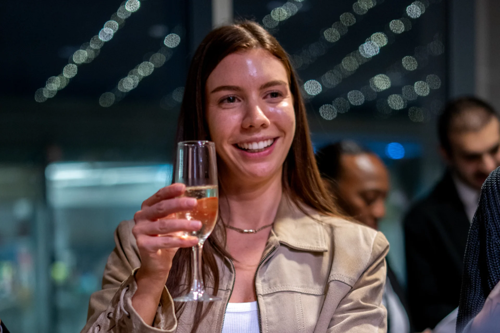 Lady smiling during an RPO reception