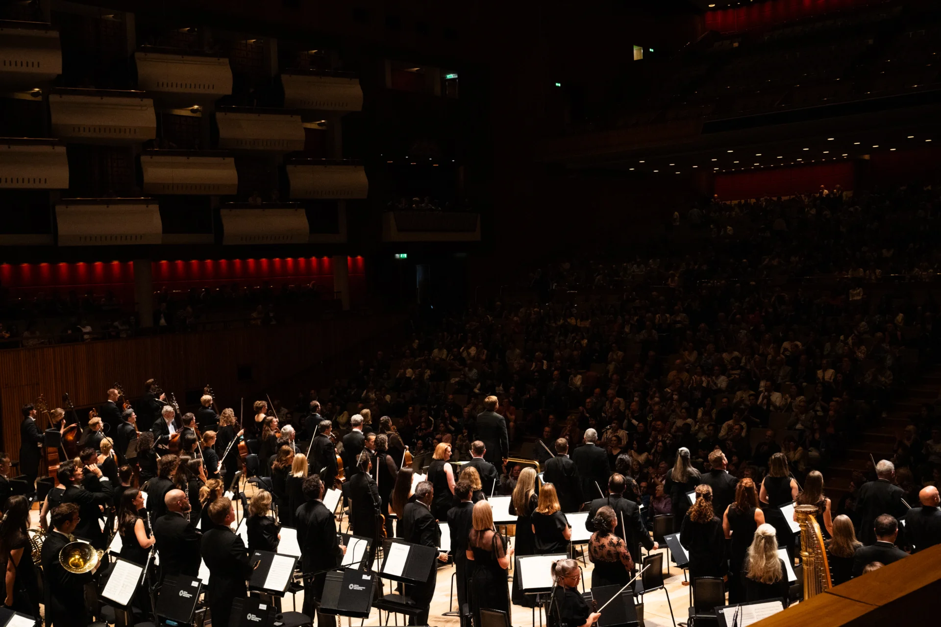 Vasily Petrenko and the Orchestra standing on stage to receive applause