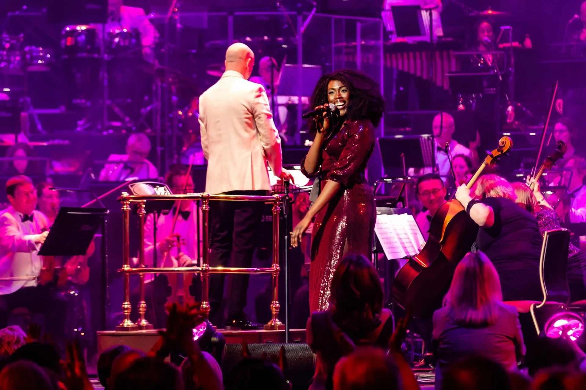Gloria Onitiri performing Symphonic Groove in front of the Royal Philharmonic Orchestra