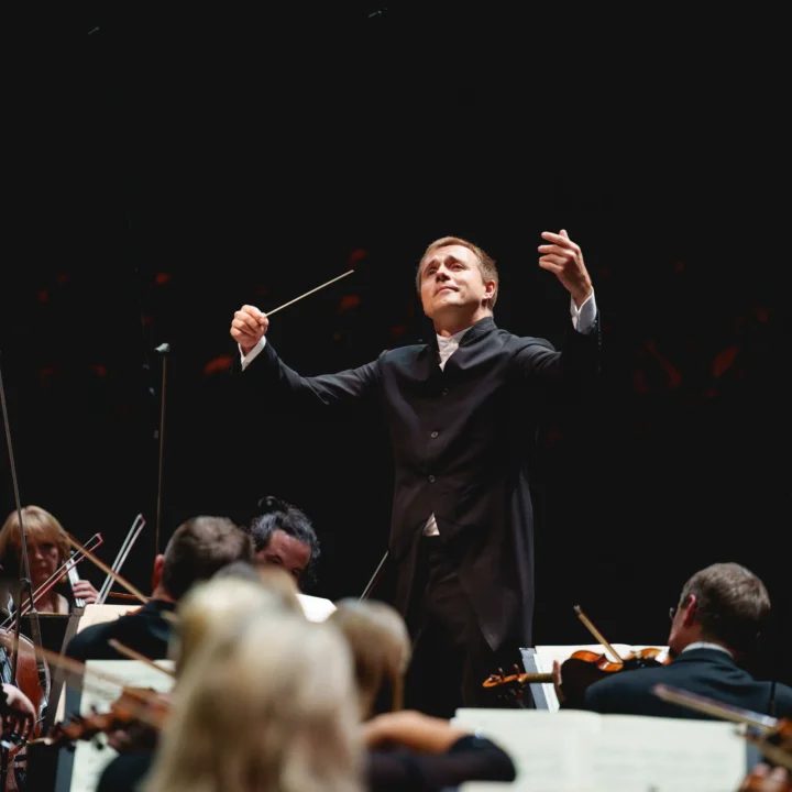 Vasily Petrenko conducting the Orchestra at the Royal Albert Hall