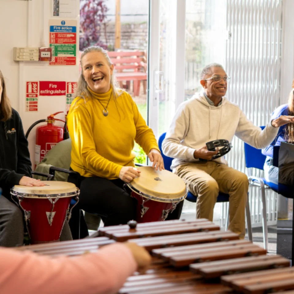 Participants playing a variety of instruments
