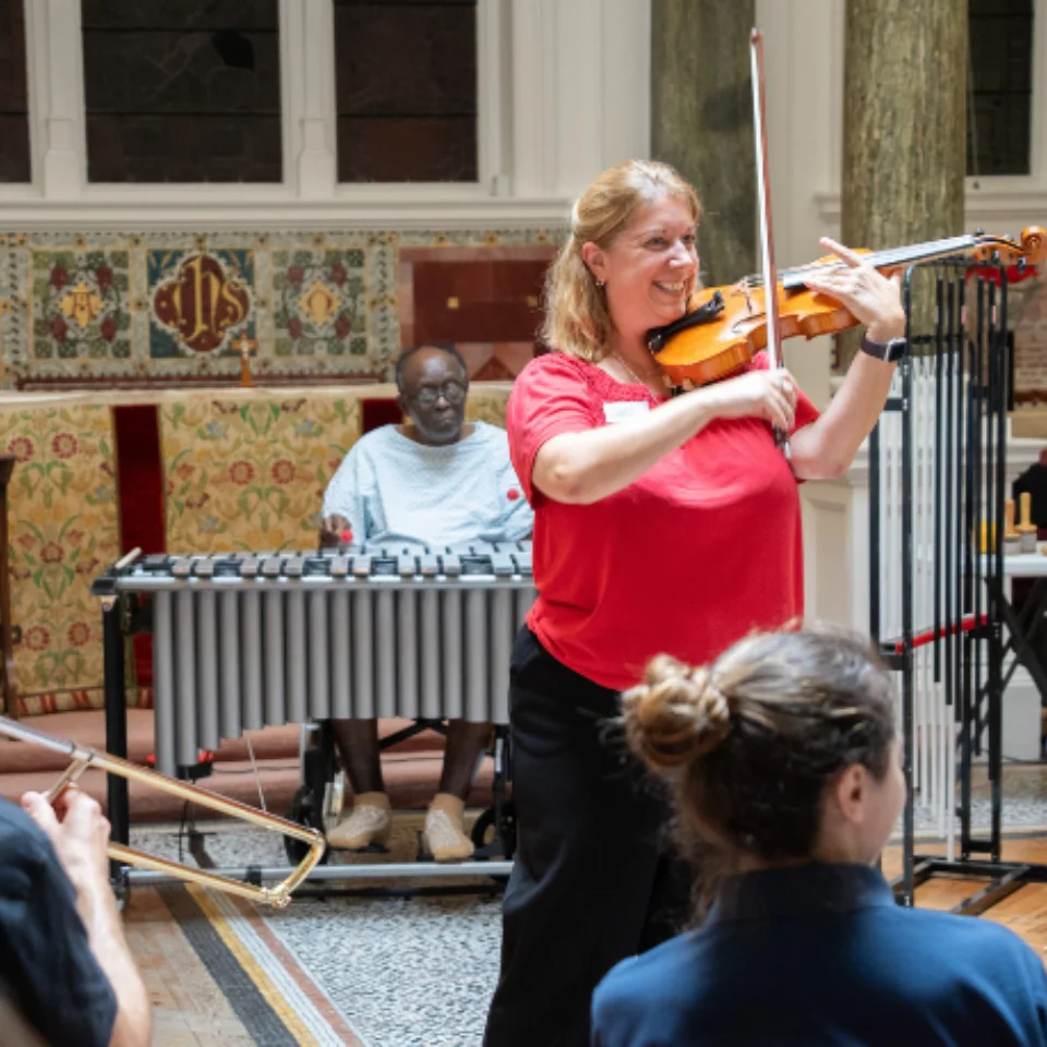 Photograph of the final performance as a part of the three day STROKESTRA workshops.
