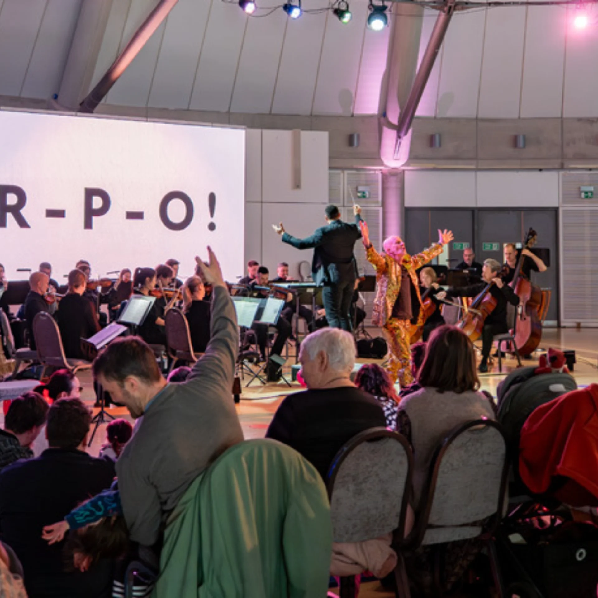 Audience in front of stage of a Relaxed Orchestra Performance
