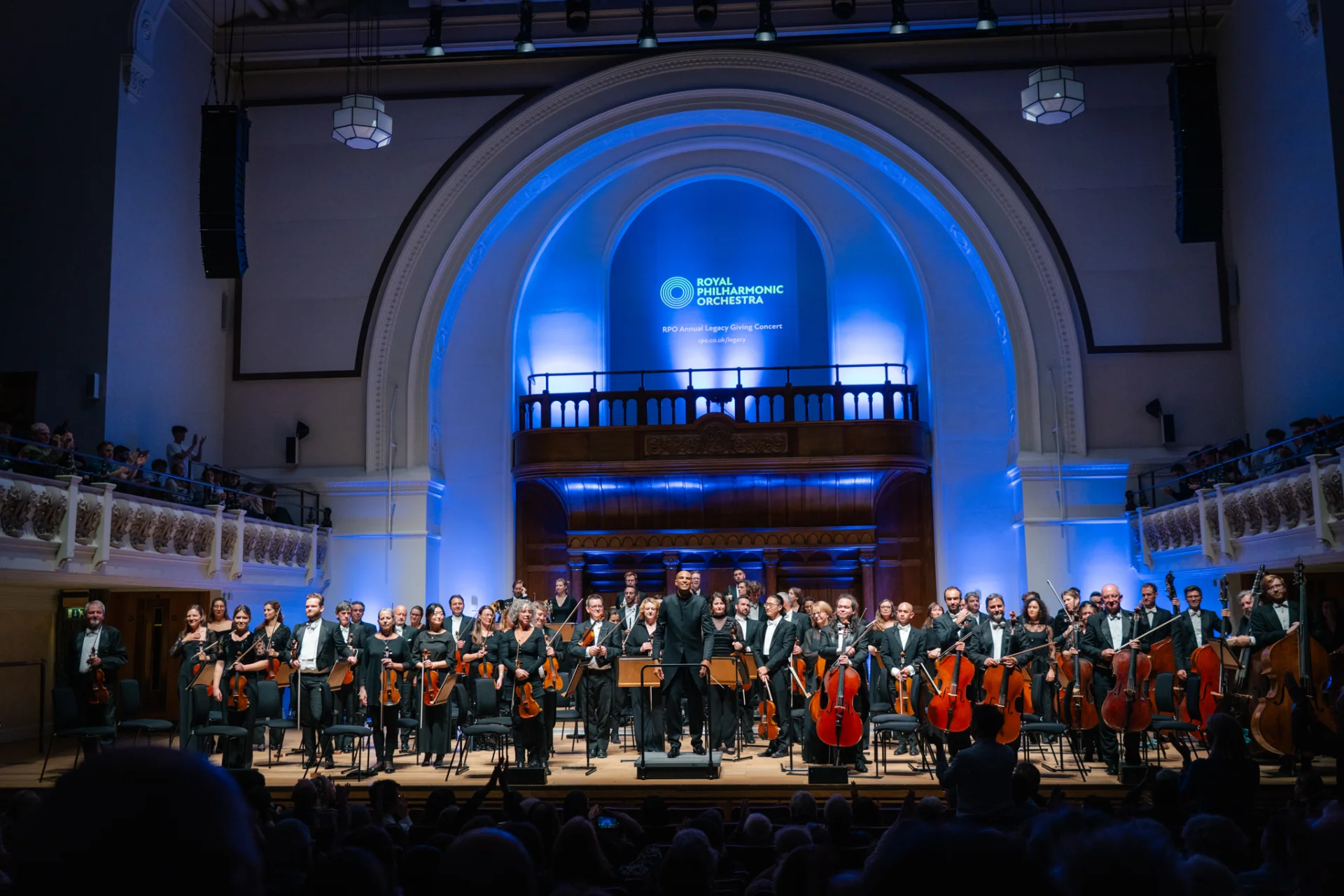RPO Players standing on stage at Cadogan Hall