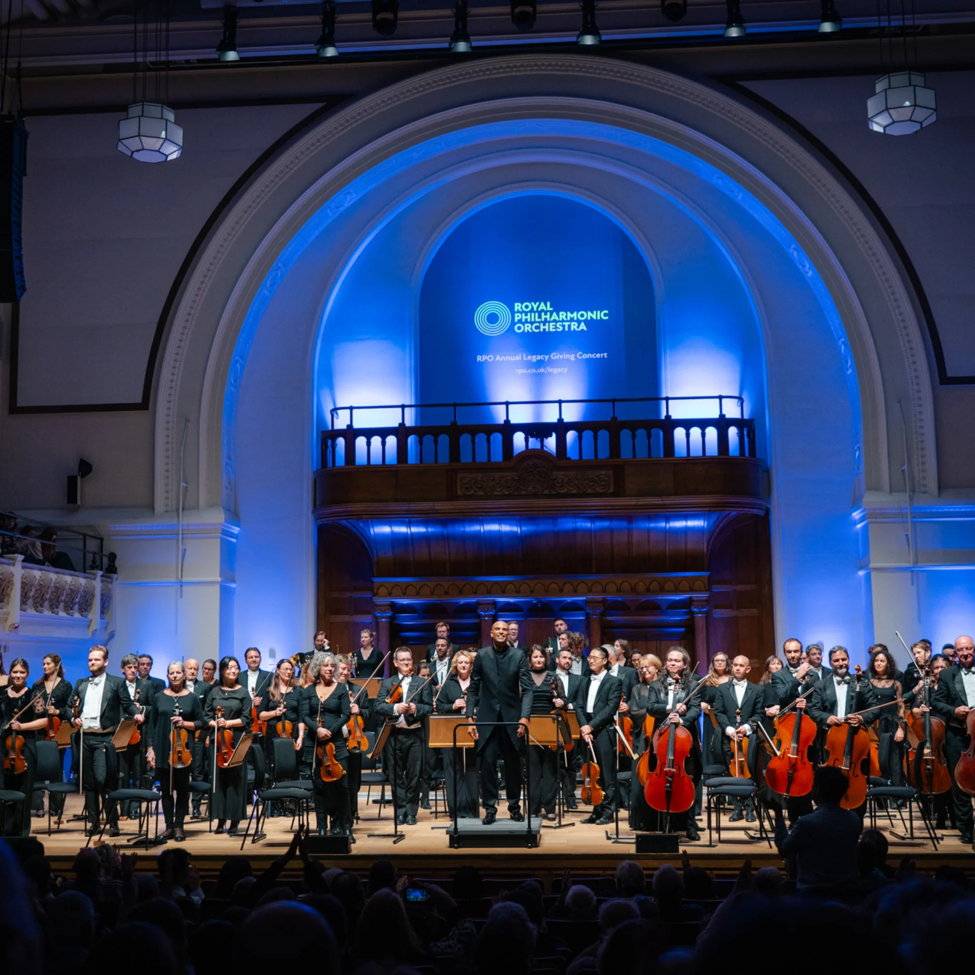 RPO Players standing on stage at Cadogan Hall