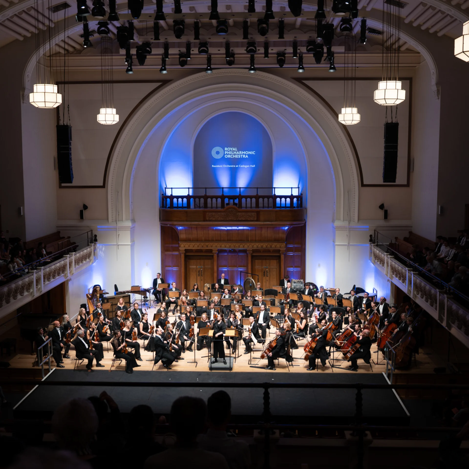 The Royal Philharmonic Orchestra on stage at Cadogan Hall