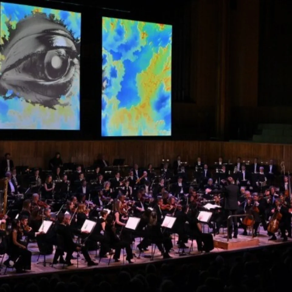 The Orchestra on stage at the Royal Festival Hall