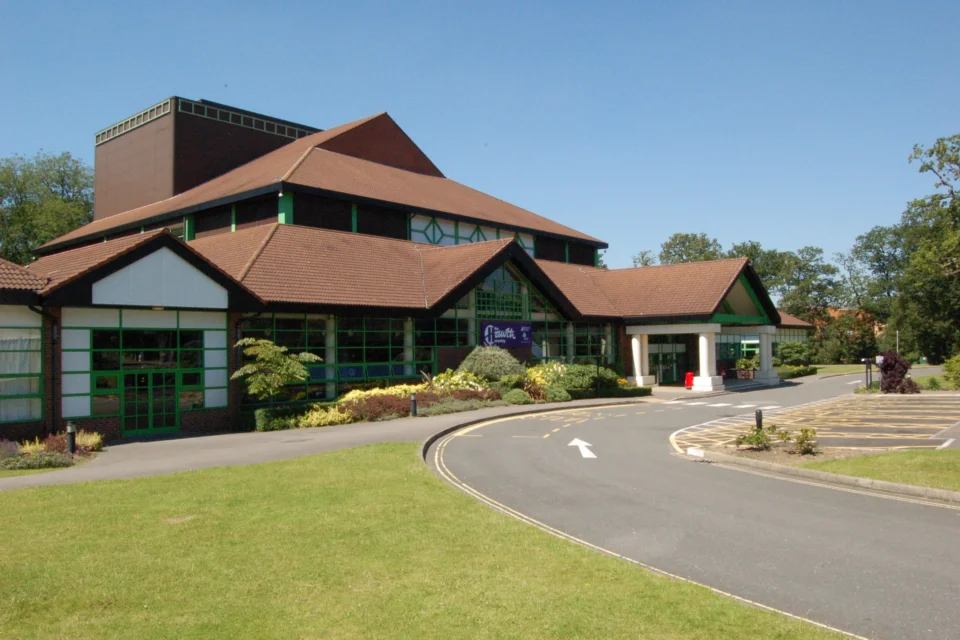 The exterior of the Hawth on a sunny day